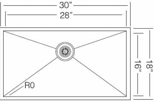 Z 760 (30"x18") Single Bowl Kitchen Sinks