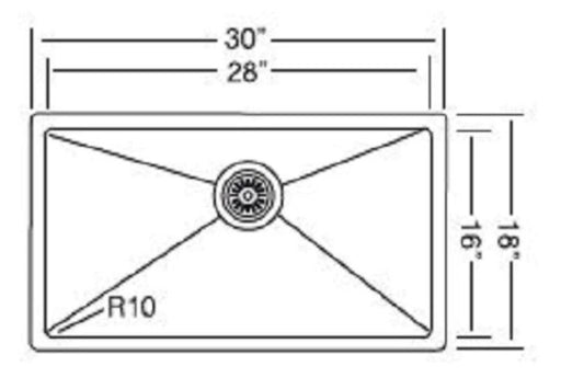 RS 760 (30"X18") Single Bowl Kitchen Sinks